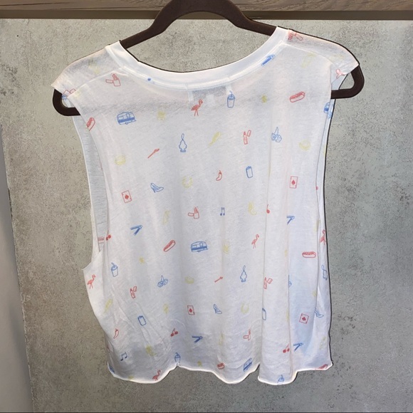 Rare WILDFOX camping print muscle tank- size small - Picture 5 of 7